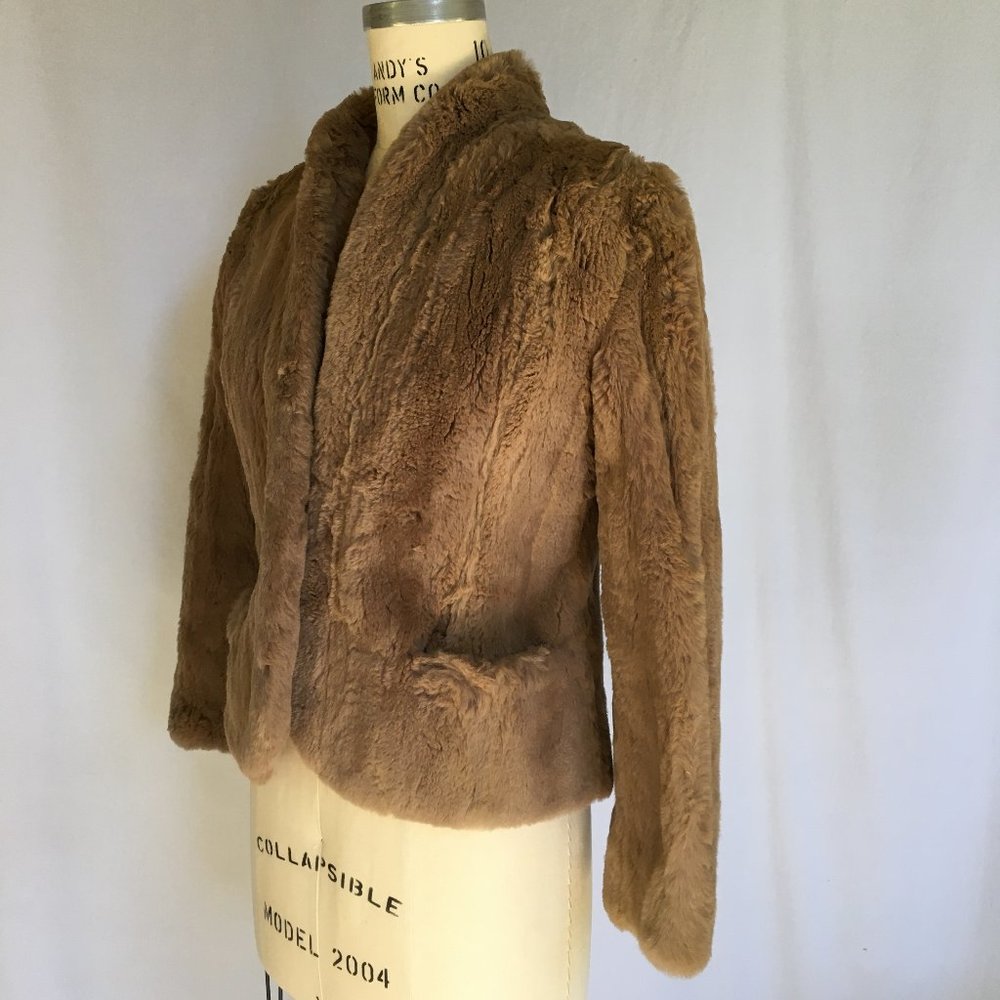 Vintage 1980's Clipped Real Rabbit Fur Jacket